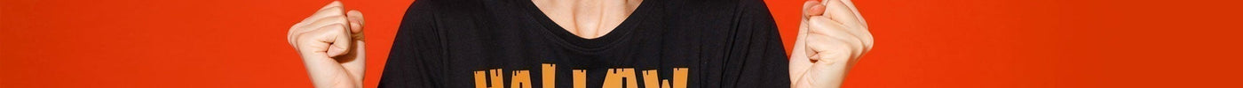 Woman wearing a Halloween t-shirt by Pete VR.