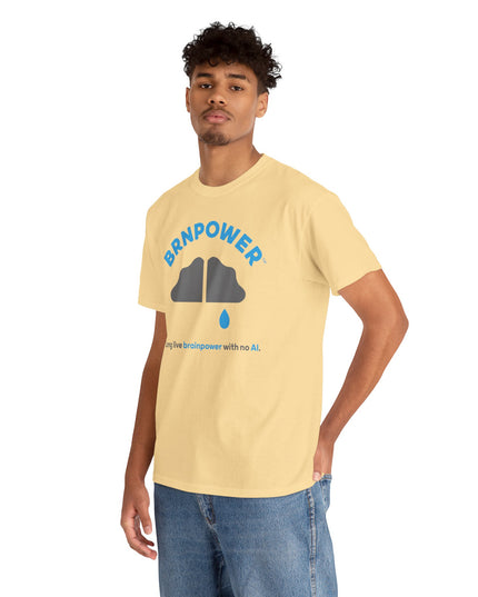 Brnpower™ - Brainpower, with no AI - Unisex Heavy Cotton Tee