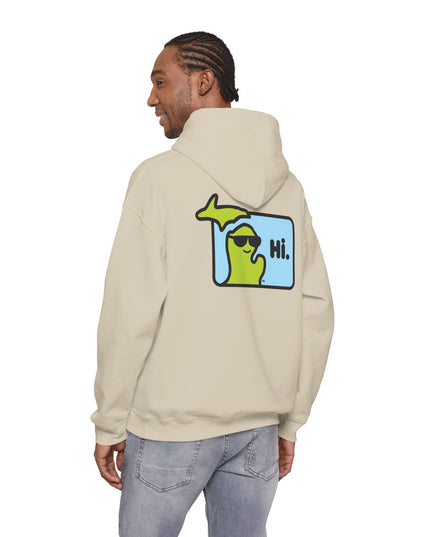 MI Says Hi™ "Hi" on Back - Unisex Heavy Blend™ Hooded Sweatshirt
