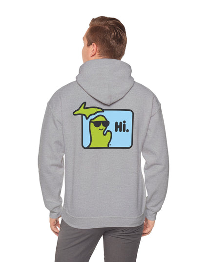 MI Says Hi™ "Hi" on Back - Unisex Heavy Blend™ Hooded Sweatshirt