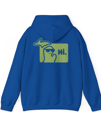 MI Says Hi™ "Hi" on Back - Unisex Heavy Blend™ Hooded Sweatshirt