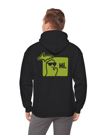 MI Says Hi™ "Hi" on Back - Unisex Heavy Blend™ Hooded Sweatshirt