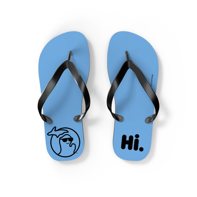 MI Says Hi™ - Flip Flops - Light Blue