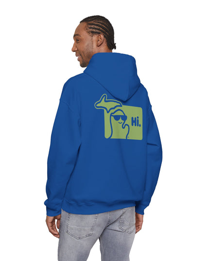 MI Says Hi™ "Hi" on Back - Unisex Heavy Blend™ Hooded Sweatshirt