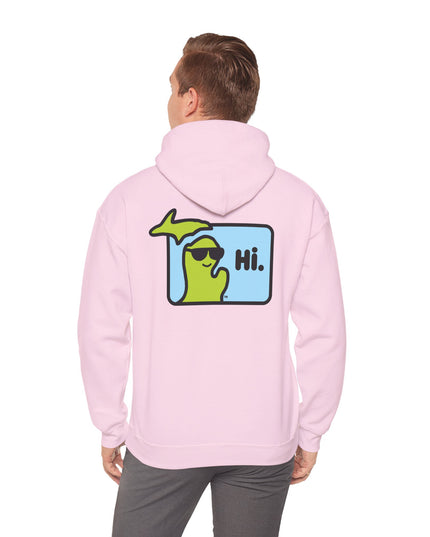 MI Says Hi™ "Hi" on Back - Unisex Heavy Blend™ Hooded Sweatshirt