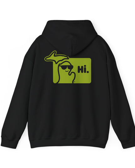 MI Says Hi™ "Hi" on Back - Unisex Heavy Blend™ Hooded Sweatshirt