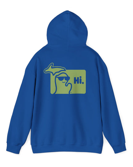 MI Says Hi™ "Hi" on Back - Unisex Heavy Blend™ Hooded Sweatshirt
