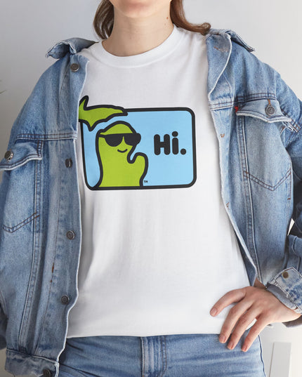 MI SAYS HI™ "Hi." Unisex Heavy Cotton Tee