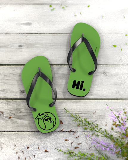 MI Says Hi™ - Flip Flops - Green