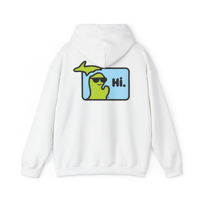 MI Says Hi™ "Hi" on Back - Unisex Heavy Blend™ Hooded Sweatshirt