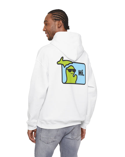 MI Says Hi™ "Hi" on Back - Unisex Heavy Blend™ Hooded Sweatshirt