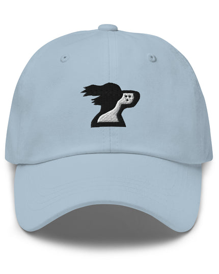 Light blue dad hat with brand logo by the Harbor Springer brand.