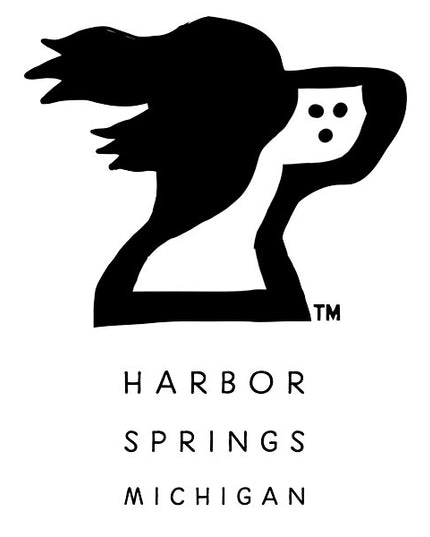 Clothing design featuring a springer spaniel dog logo and Harbor Springs Michigan text by the Harbor Springer brand.